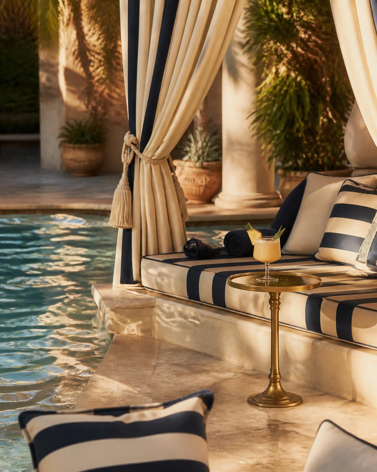 Poolside cabana at a luxury resort